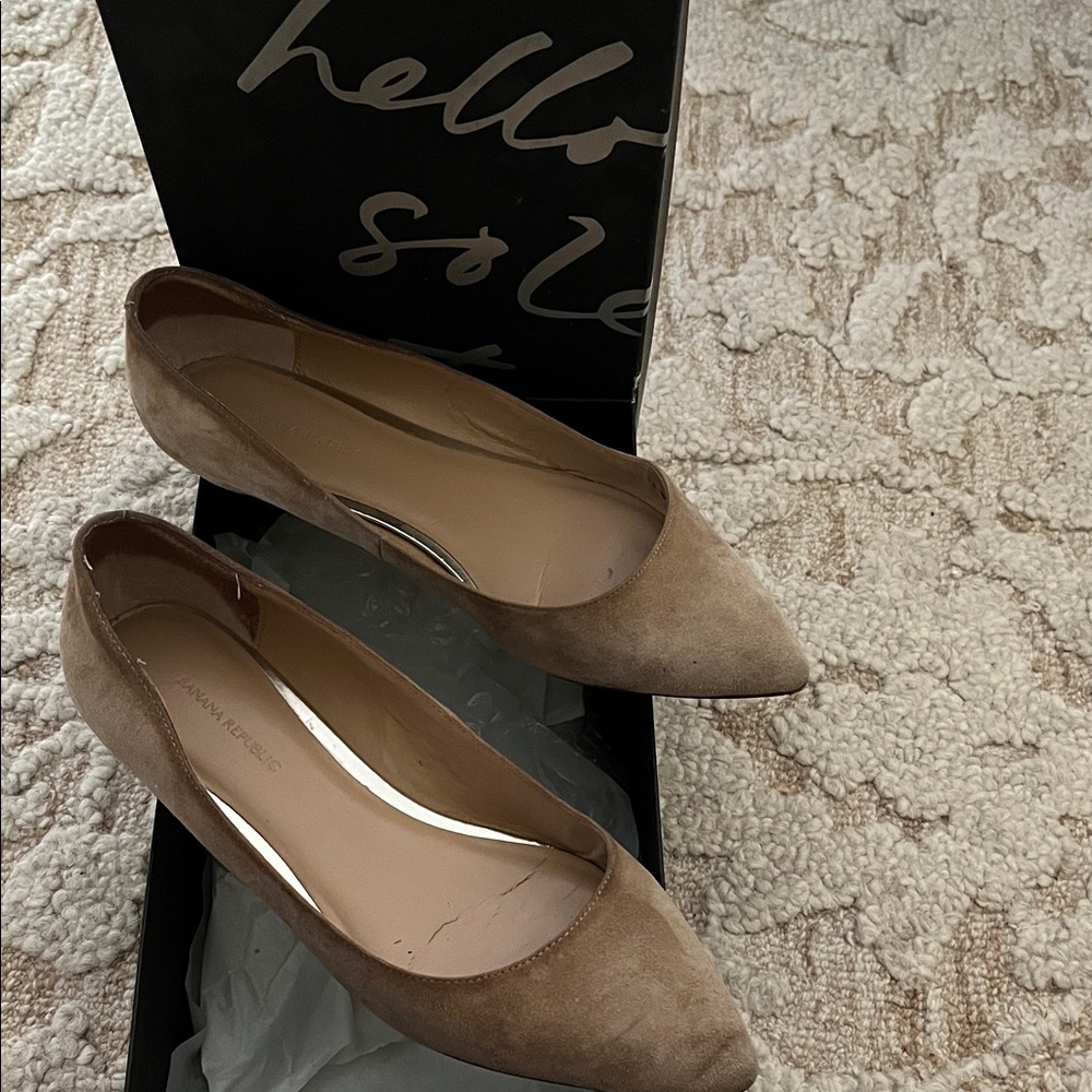 Banana Republic Brown Flats Sleek Suede Loafers